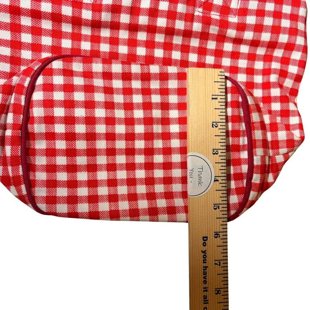 Deadstock Vintage ESPRIT Red Gingham Canvas Zip Tote Bag NWT 90s Y2K Preppy